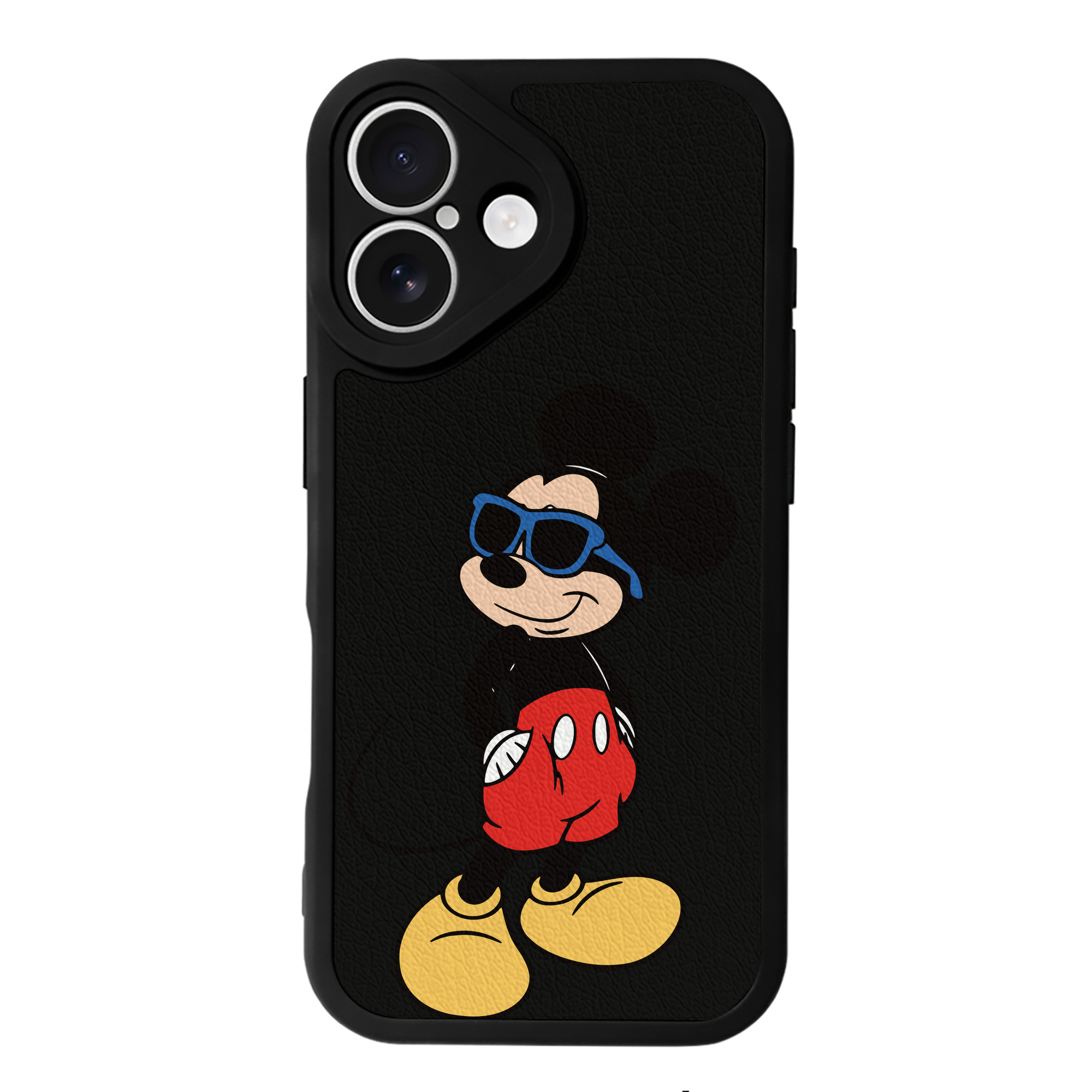 （画像用） ミッキーマウス Mickey Mouse 【iPhone 16シリーズ対応】シリコンスマホケース（レザー調） 材質：シリコン